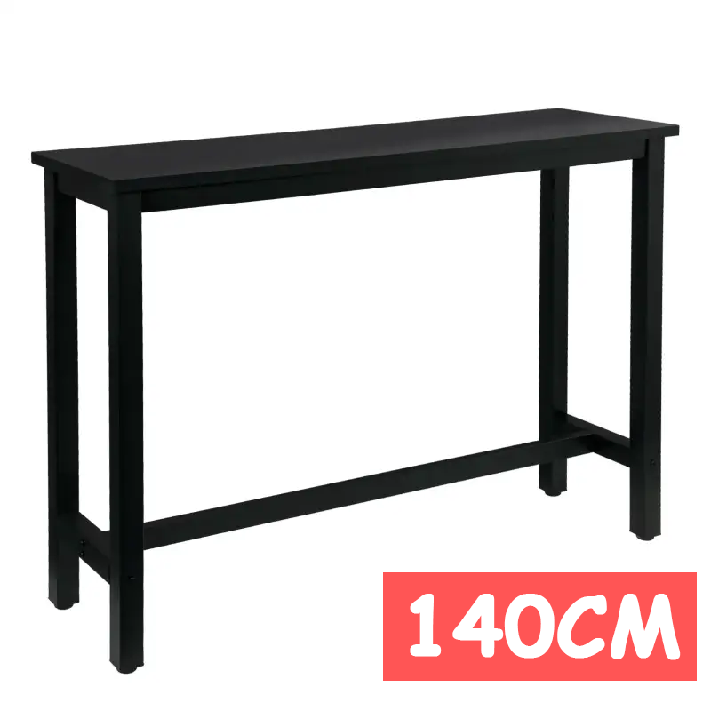 BukkitBow - Table de bar de luxe - Table de bar pour intérieur et extérieur - Table de bar en métal - Bar rectangulaire - 140x40x100 cm