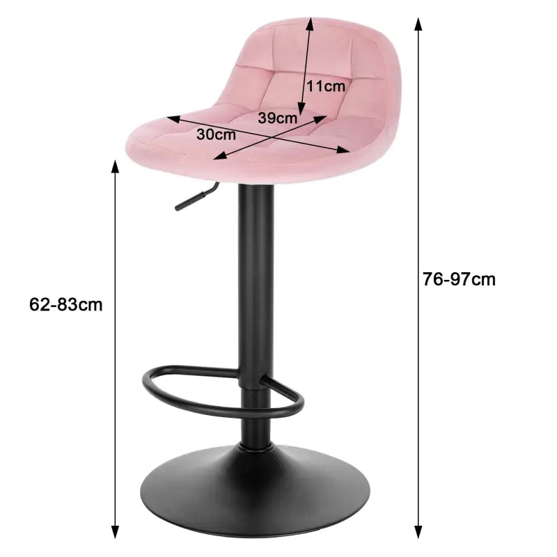 BukkitBow - Moderne Barkruk - Fluweel en Metaal