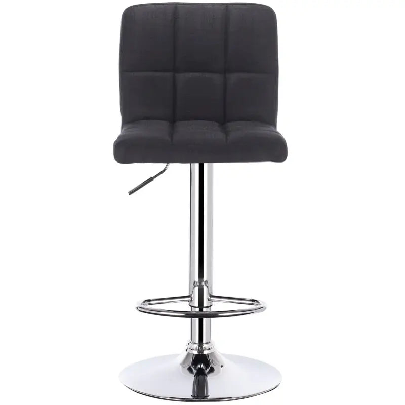 BukkitBow - Moderne Barkruk - Linnen en Verchroomd Staal