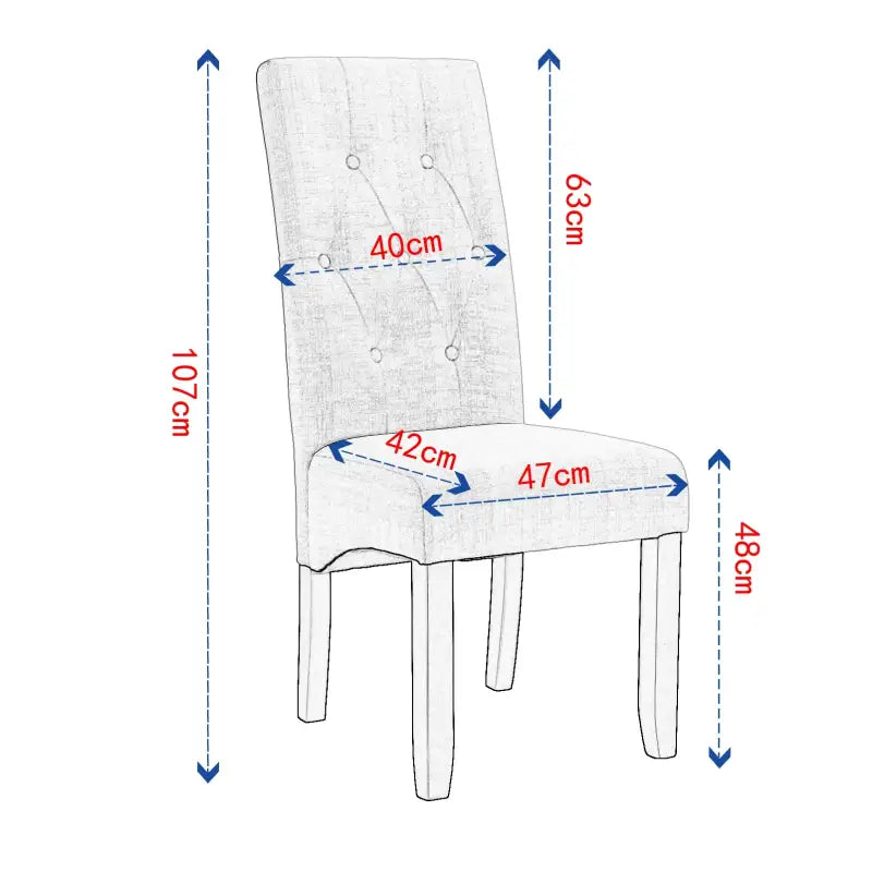 BukkitBow - Set van 2 Eetkamerstoelen met Linnen/Fluwelen