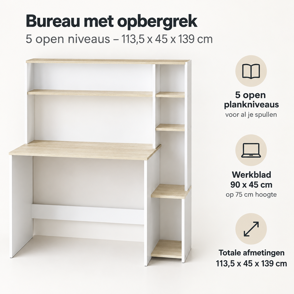 Belangrijkste voordelen en eigenschappen van bureau met opbergrek