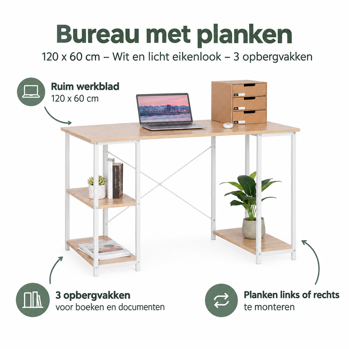 Belangrijkste voordelen en eigenschappen van bureau met planken