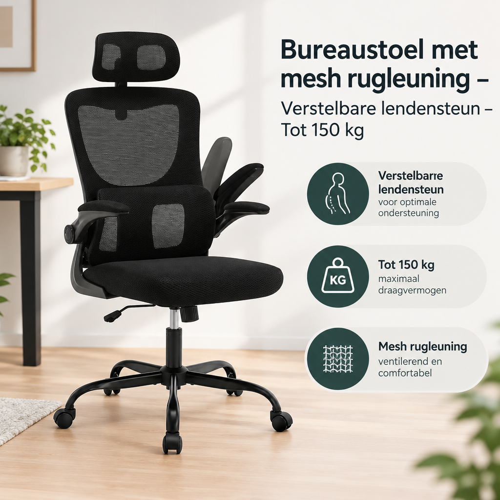 Praktische toepassing en keuzehulp voor bureaustoel met mesh rugleuning