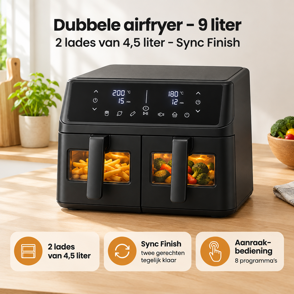 Praktische toepassing en keuzehulp voor dubbele airfryer