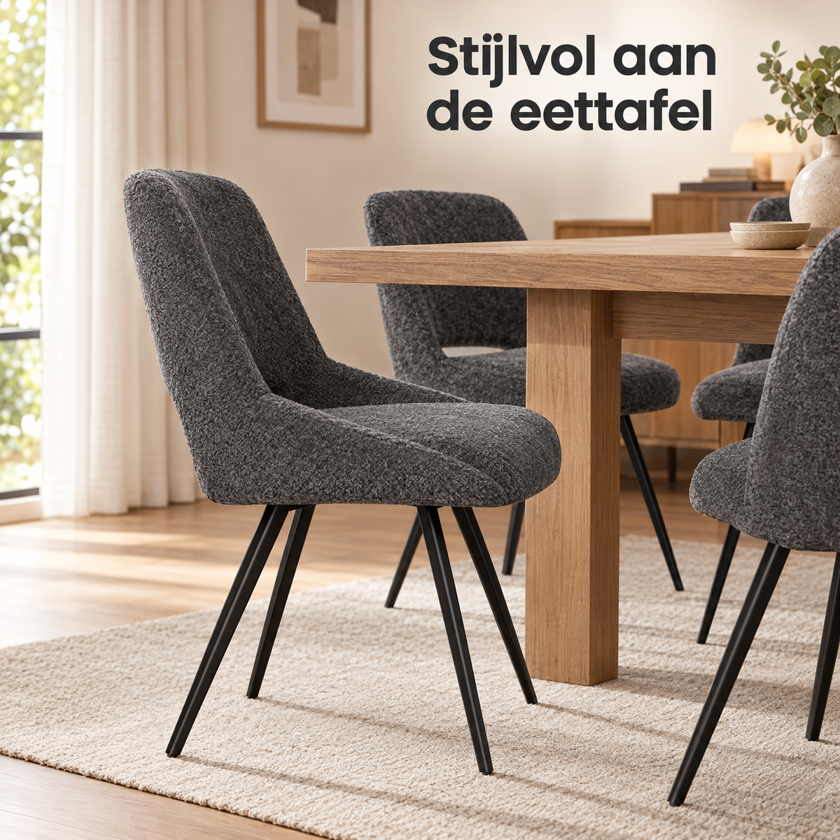 eetkamerstoel chenille in gebruik in een passende praktijksituatie