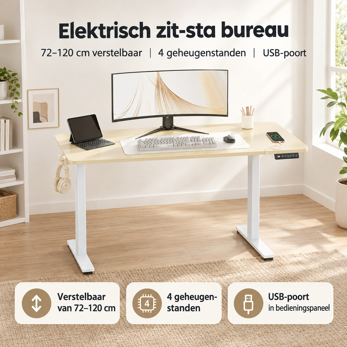 Praktische toepassing en keuzehulp voor elektrisch zit-sta bureau