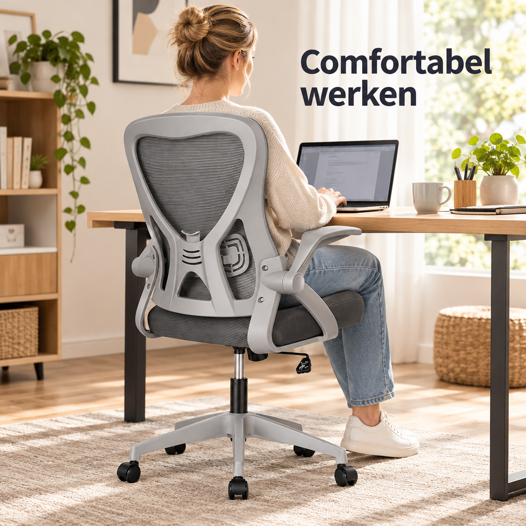 ergonomische bureaustoel in gebruik in een passende praktijksituatie