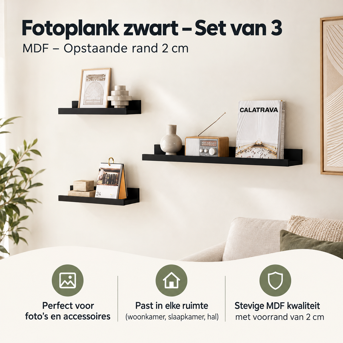 Praktische toepassing en keuzehulp voor fotoplank zwart