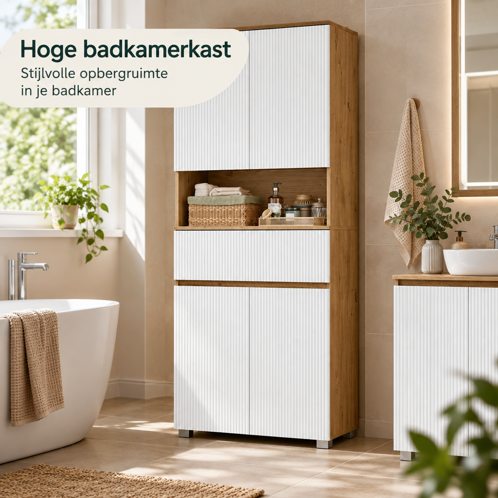 hoge badkamerkast in gebruik in een passende praktijksituatie