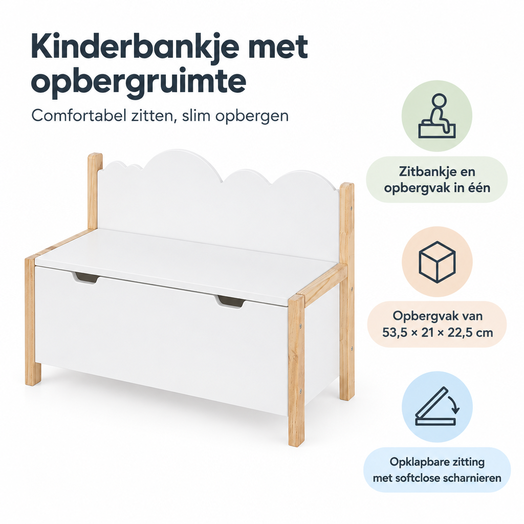 Belangrijkste voordelen en eigenschappen van kinderbankje met opbergruimte