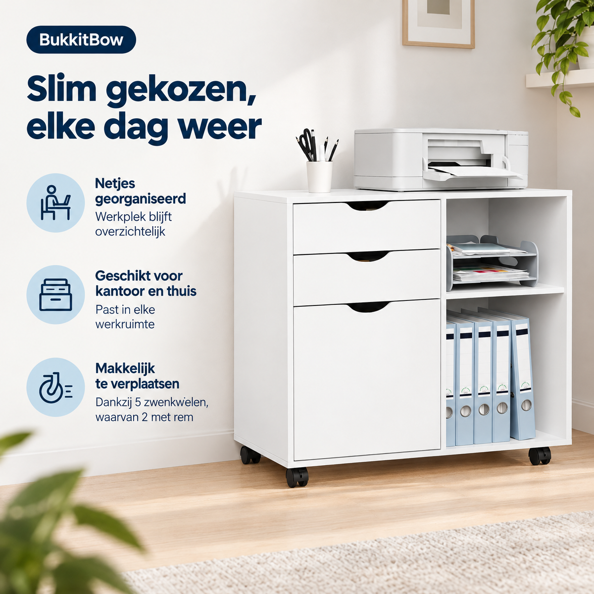 Praktische toepassing en keuzehulp voor ladekast op wielen