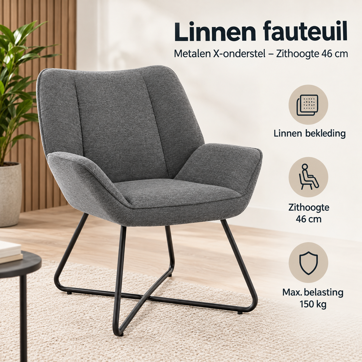 Praktische toepassing en keuzehulp voor linnen fauteuil