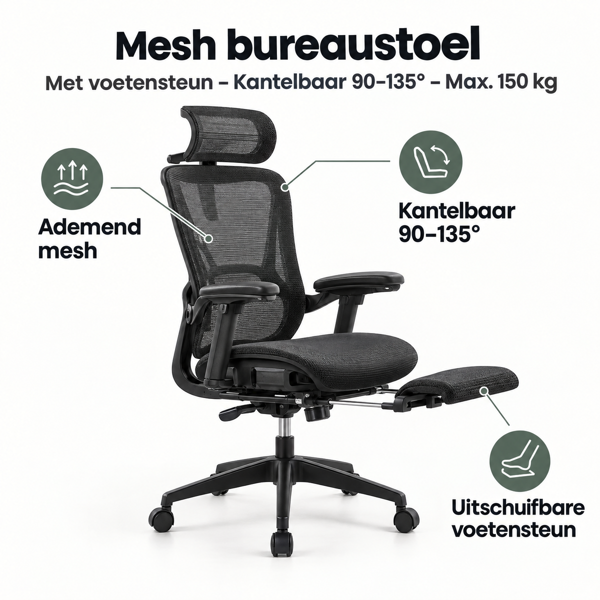 Belangrijkste voordelen en eigenschappen van mesh bureaustoel