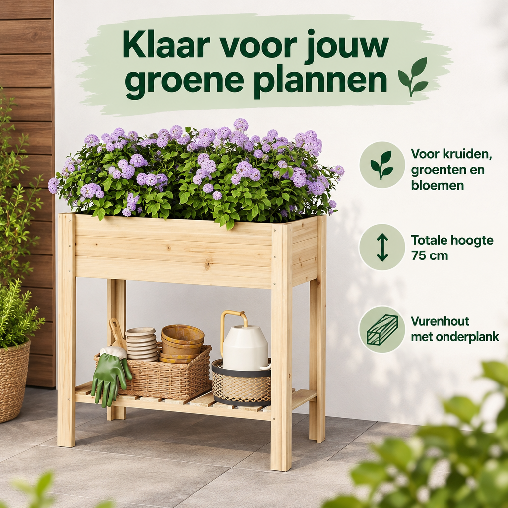 Praktische toepassing en keuzehulp voor moestuinbak op poten