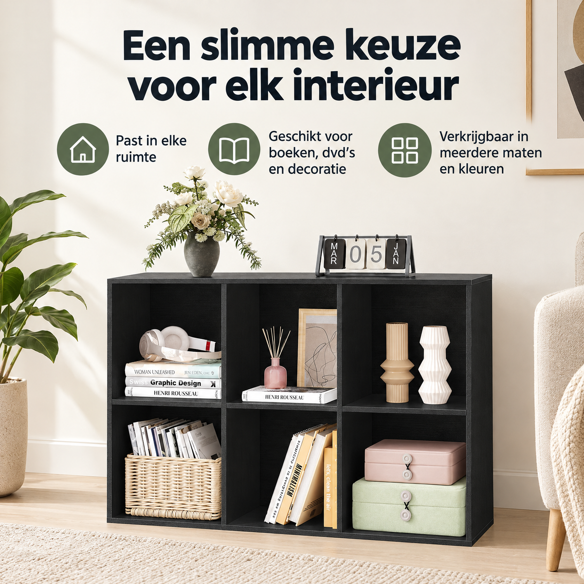 Praktische toepassing en keuzehulp voor open vakkenkast