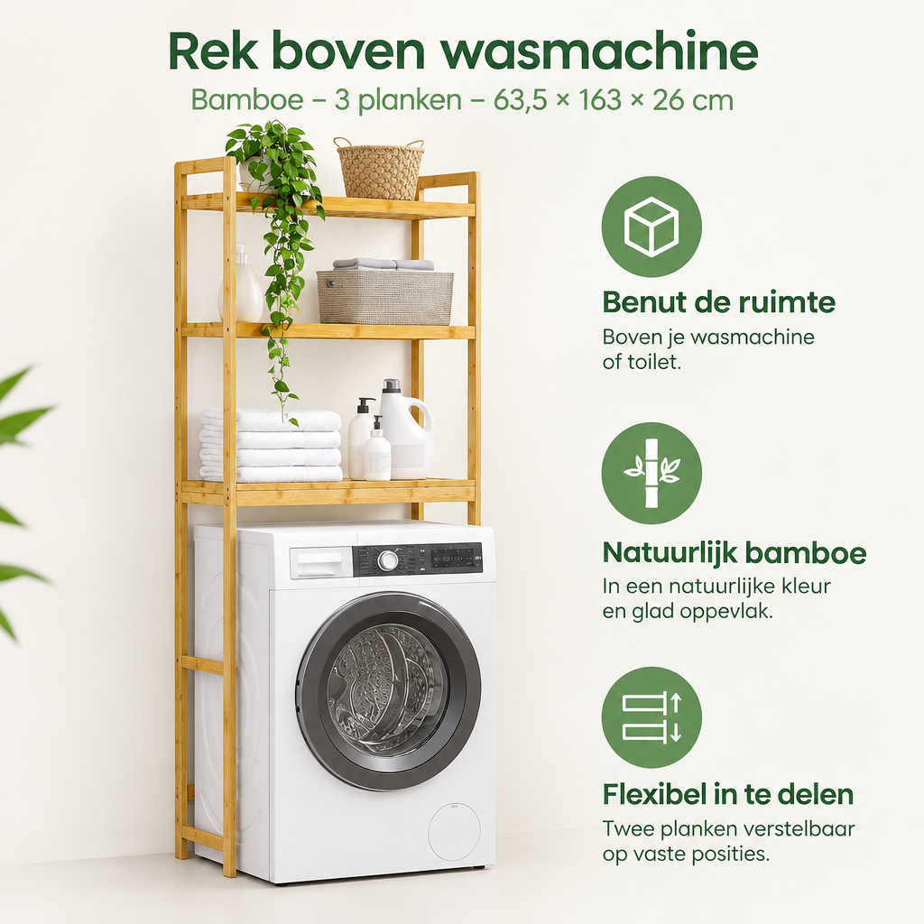 Belangrijkste voordelen en eigenschappen van rek boven wasmachine