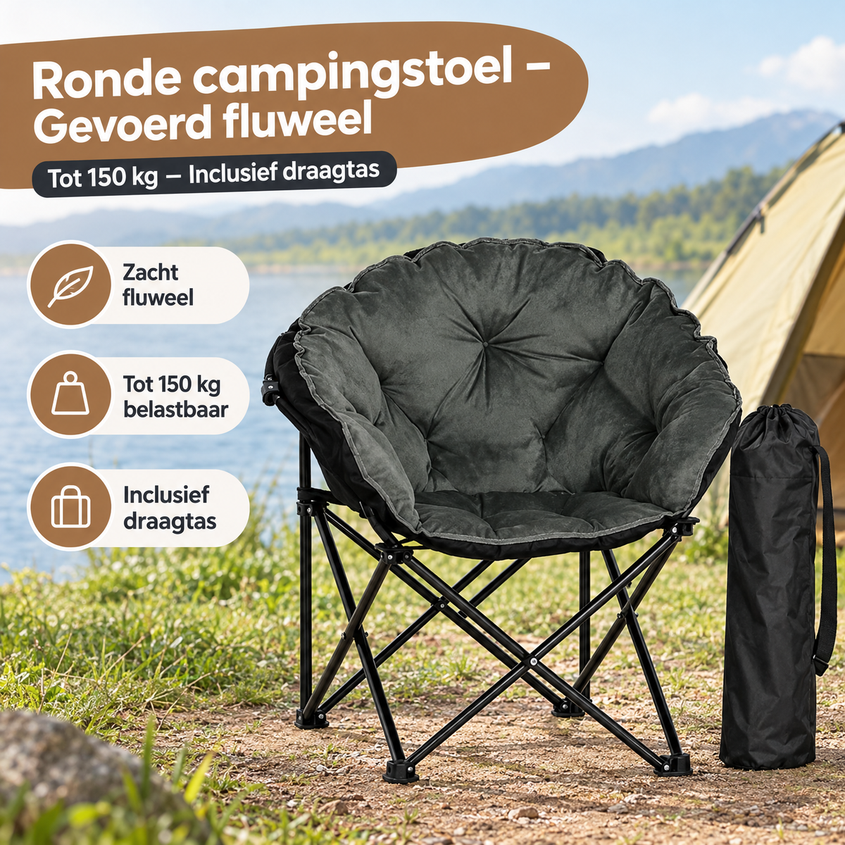 Praktische toepassing en keuzehulp voor ronde campingstoel