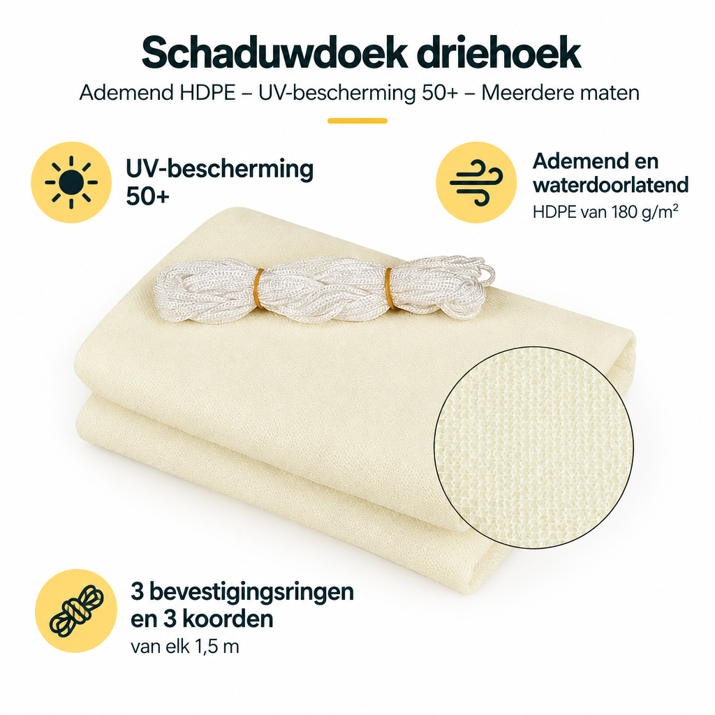 Belangrijkste voordelen en eigenschappen van schaduwdoek driehoek