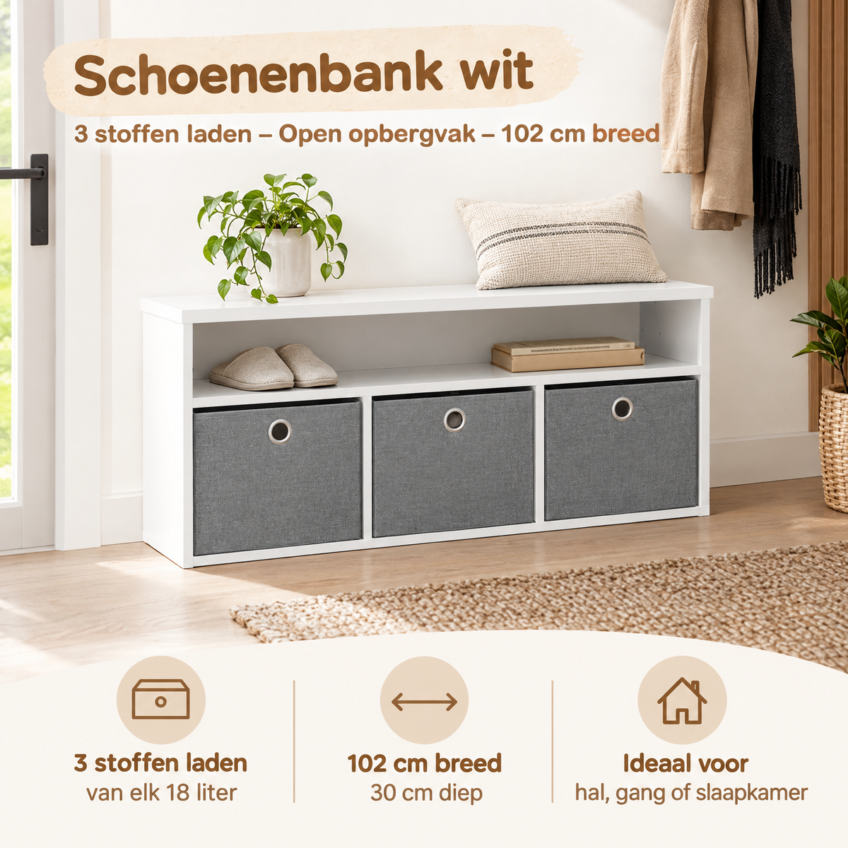Praktische toepassing en keuzehulp voor schoenenbank wit
