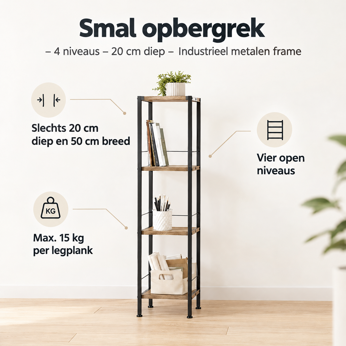 Belangrijkste voordelen en eigenschappen van smal opbergrek