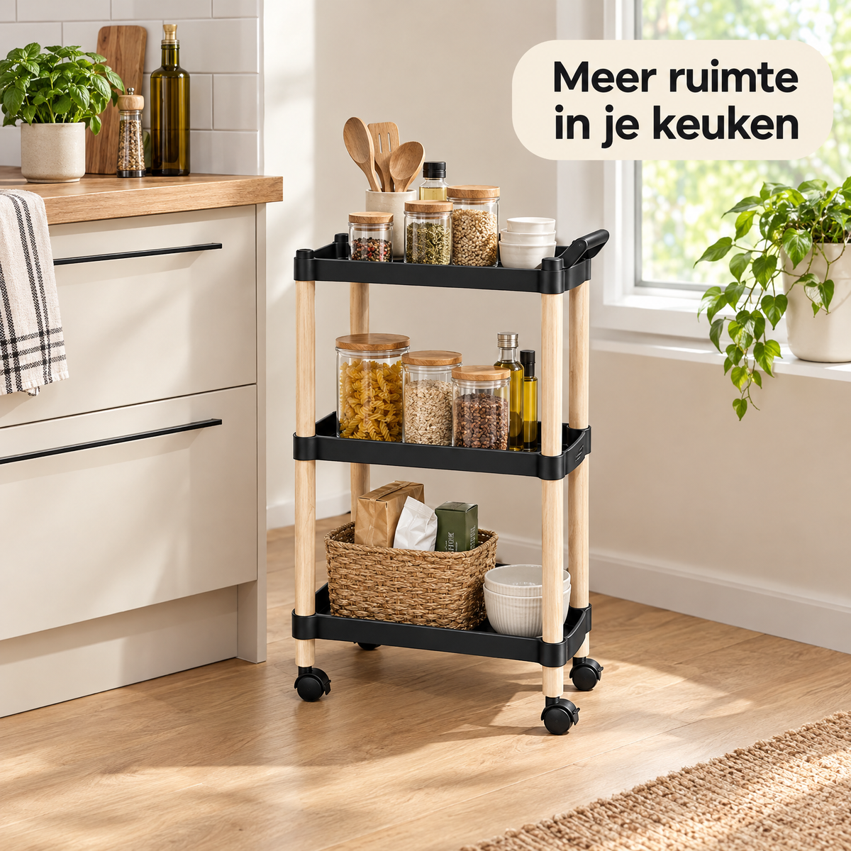 smalle keukentrolley in gebruik in een passende praktijksituatie