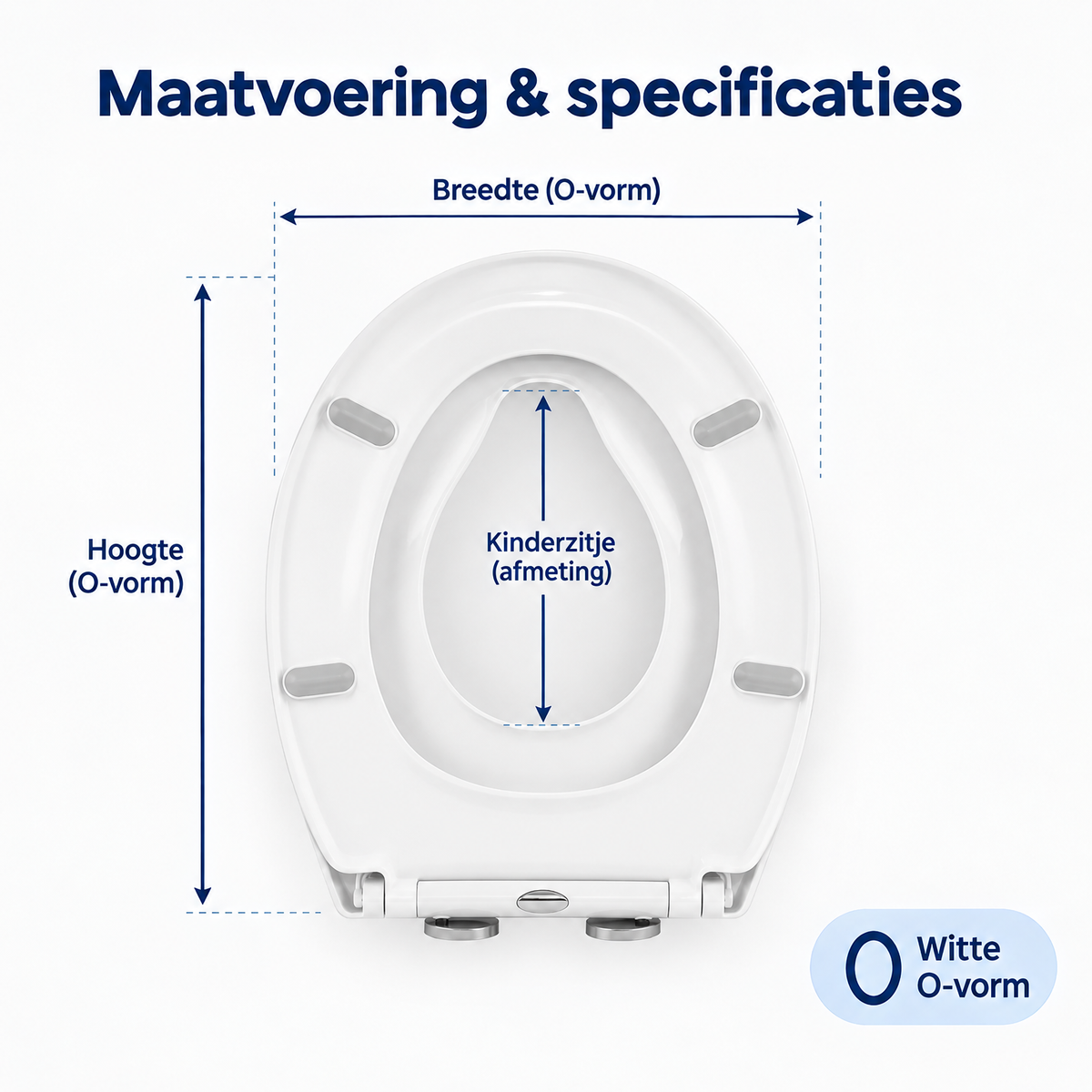 Afmetingen en productspecificaties van toiletbril met kinderzitje