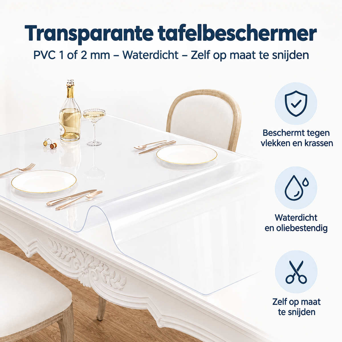 Belangrijkste voordelen en eigenschappen van transparante tafelbeschermer