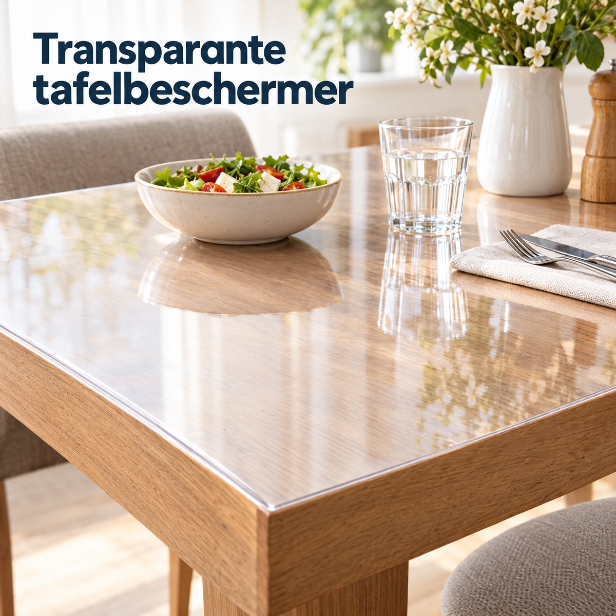 transparante tafelbeschermer in gebruik in een passende praktijksituatie