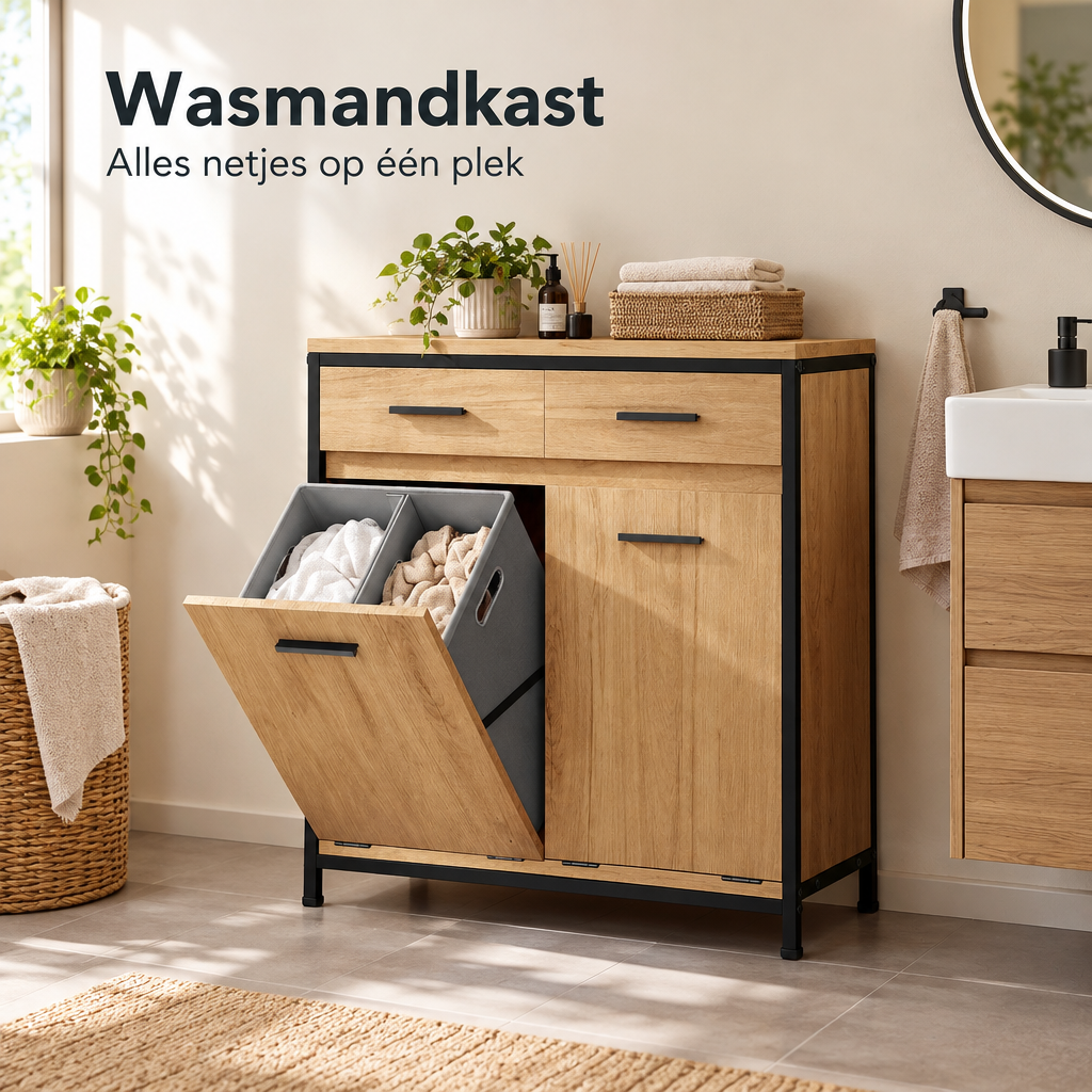 wasmandkast in gebruik in een passende praktijksituatie