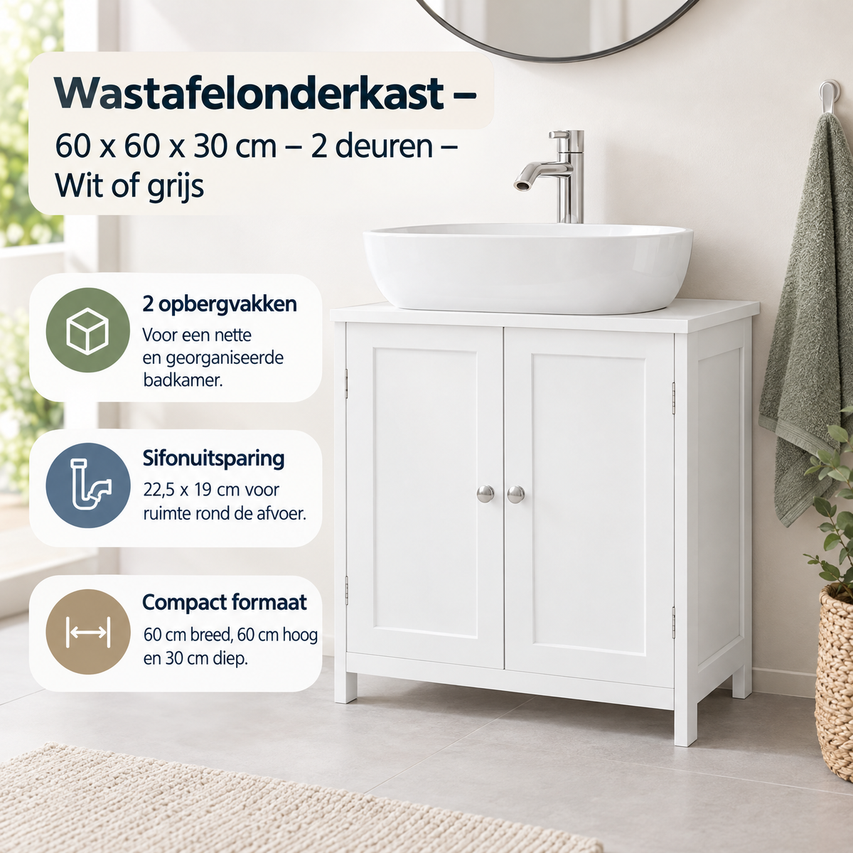 Praktische toepassing en keuzehulp voor wastafelonderkast 60 cm