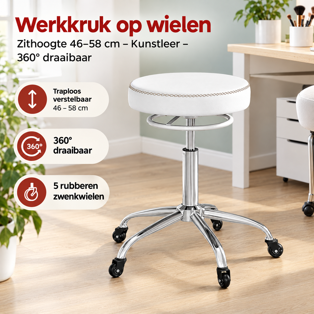 Praktische toepassing en keuzehulp voor werkkruk op wielen