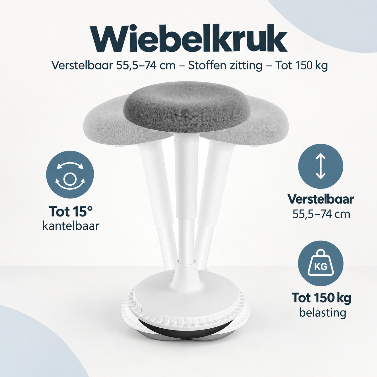 Overzicht van wiebelkruk met de belangrijkste productvoordelen
