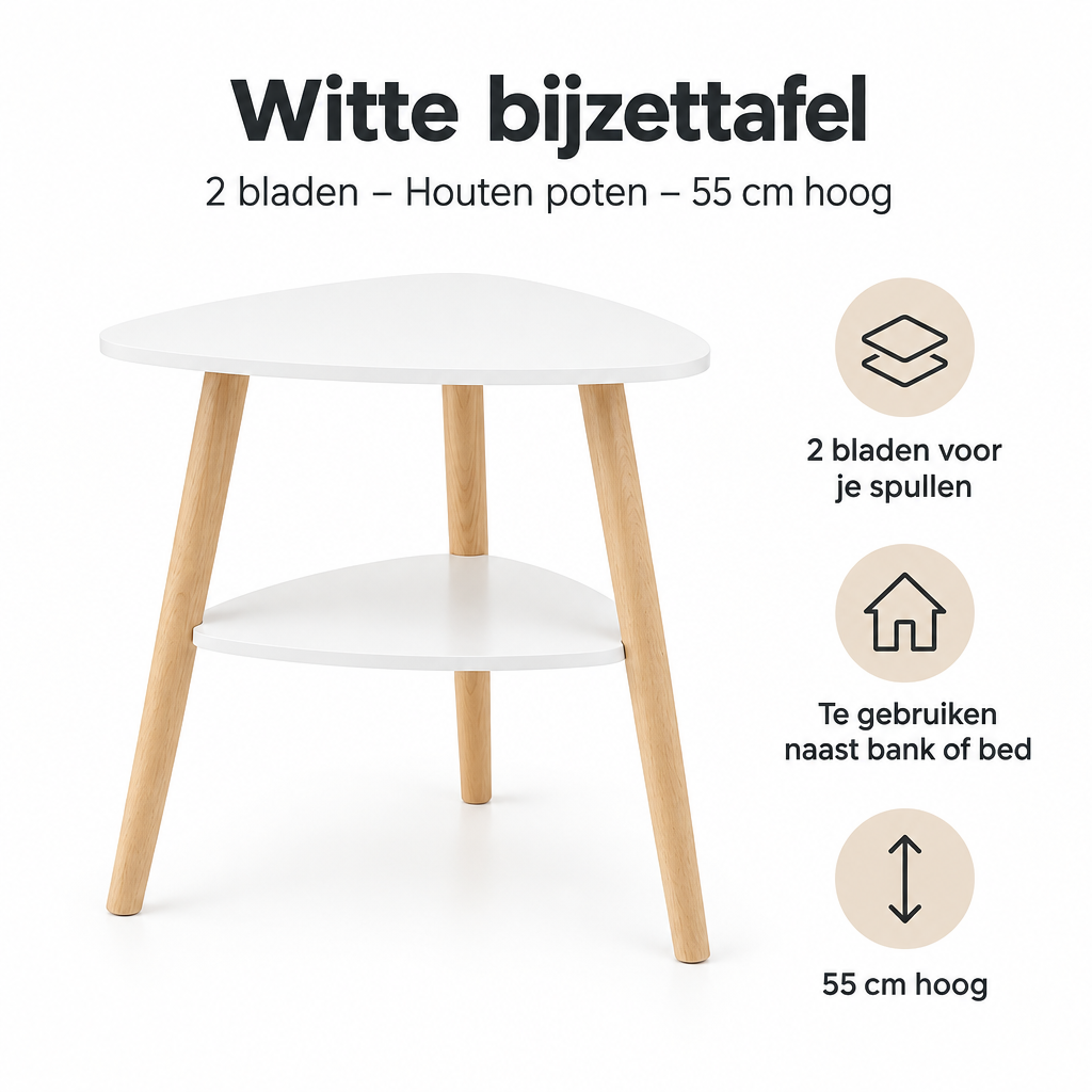 Belangrijkste voordelen en eigenschappen van witte bijzettafel