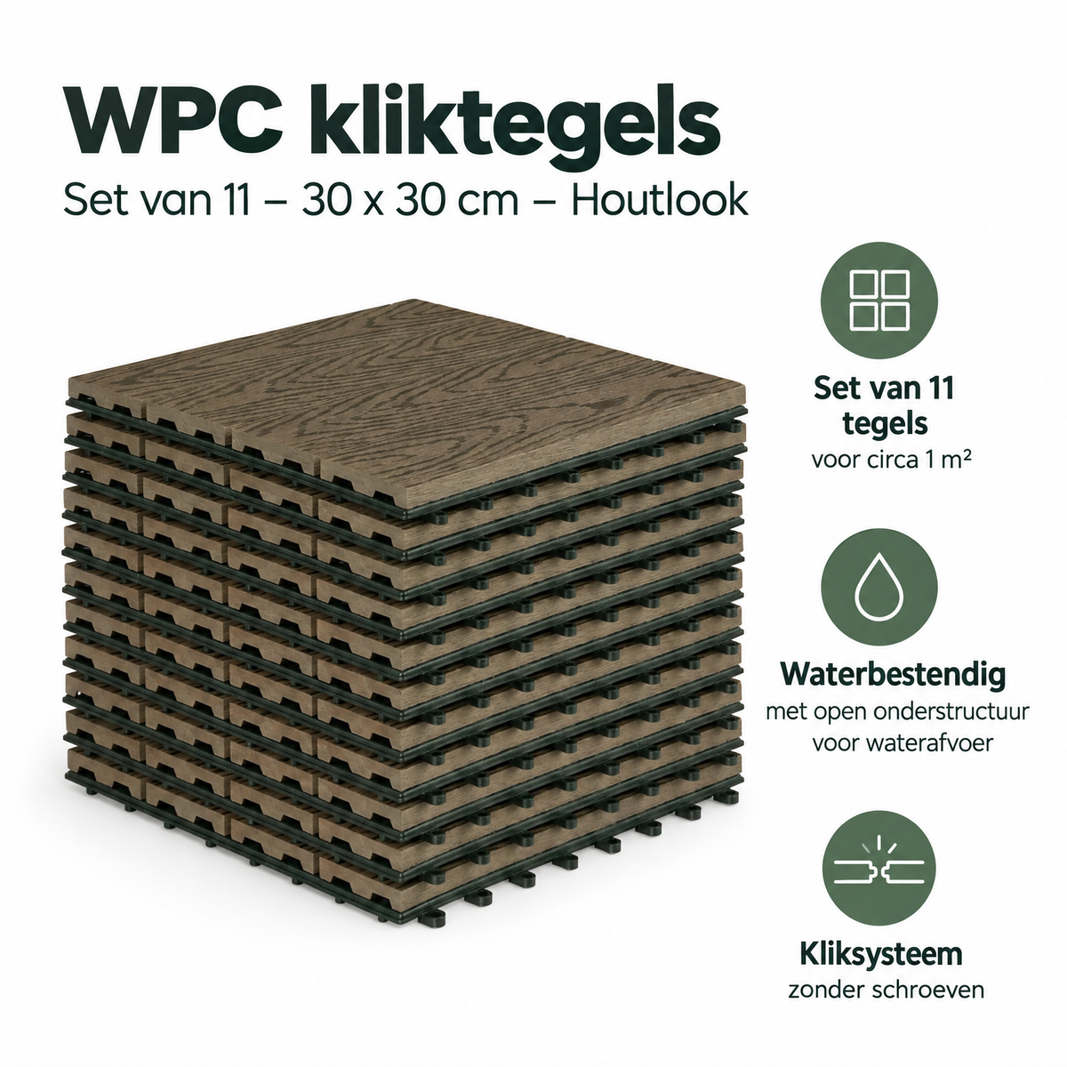 Belangrijkste voordelen en eigenschappen van WPC kliktegels