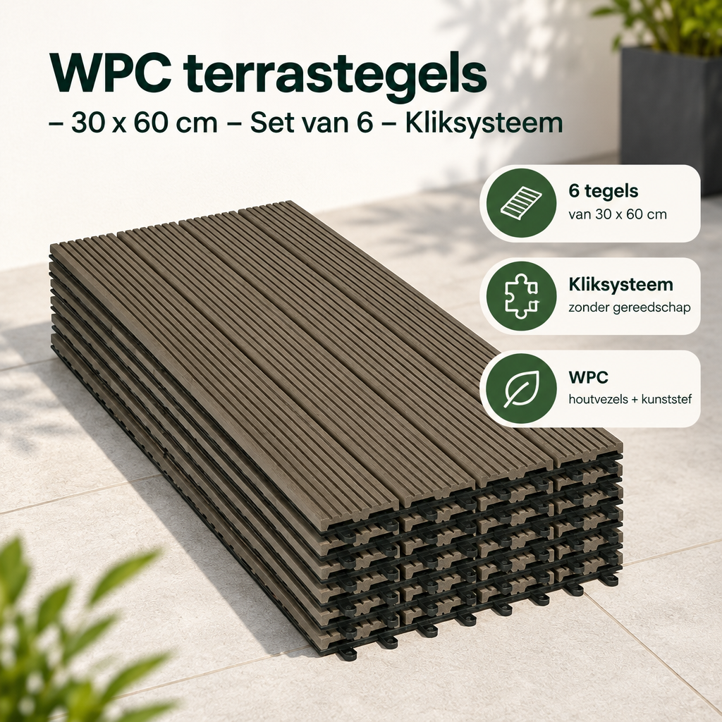 Praktische toepassing en keuzehulp voor WPC terrastegels