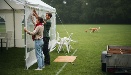 Maak je partytent helemaal af met leuke accessoires, zoals sfeervolle verlichting, kleurrijke slingers of praktische zijwanden.