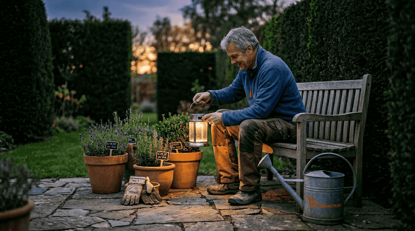 Sfeervolle tuinaccessoires gecombineerd met verlichting en comfortabele zitplekken