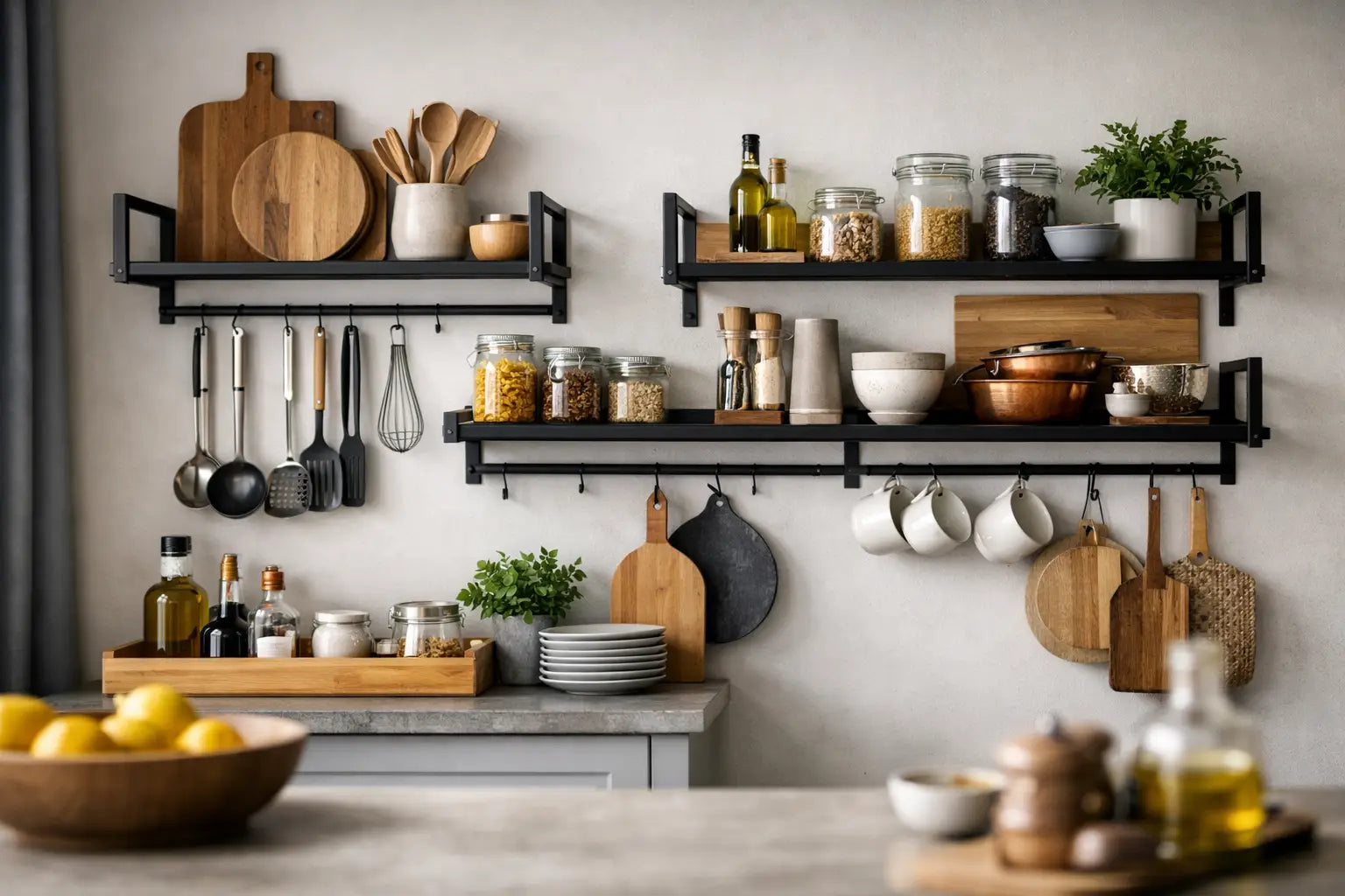 7 ideeën voor keuken opbergen met wandrekken