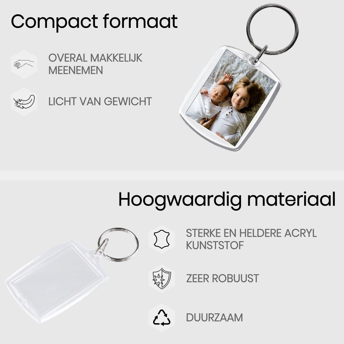 BukkitBow - Sleutelhanger Met Foto Houder - Set van 10 Stuks