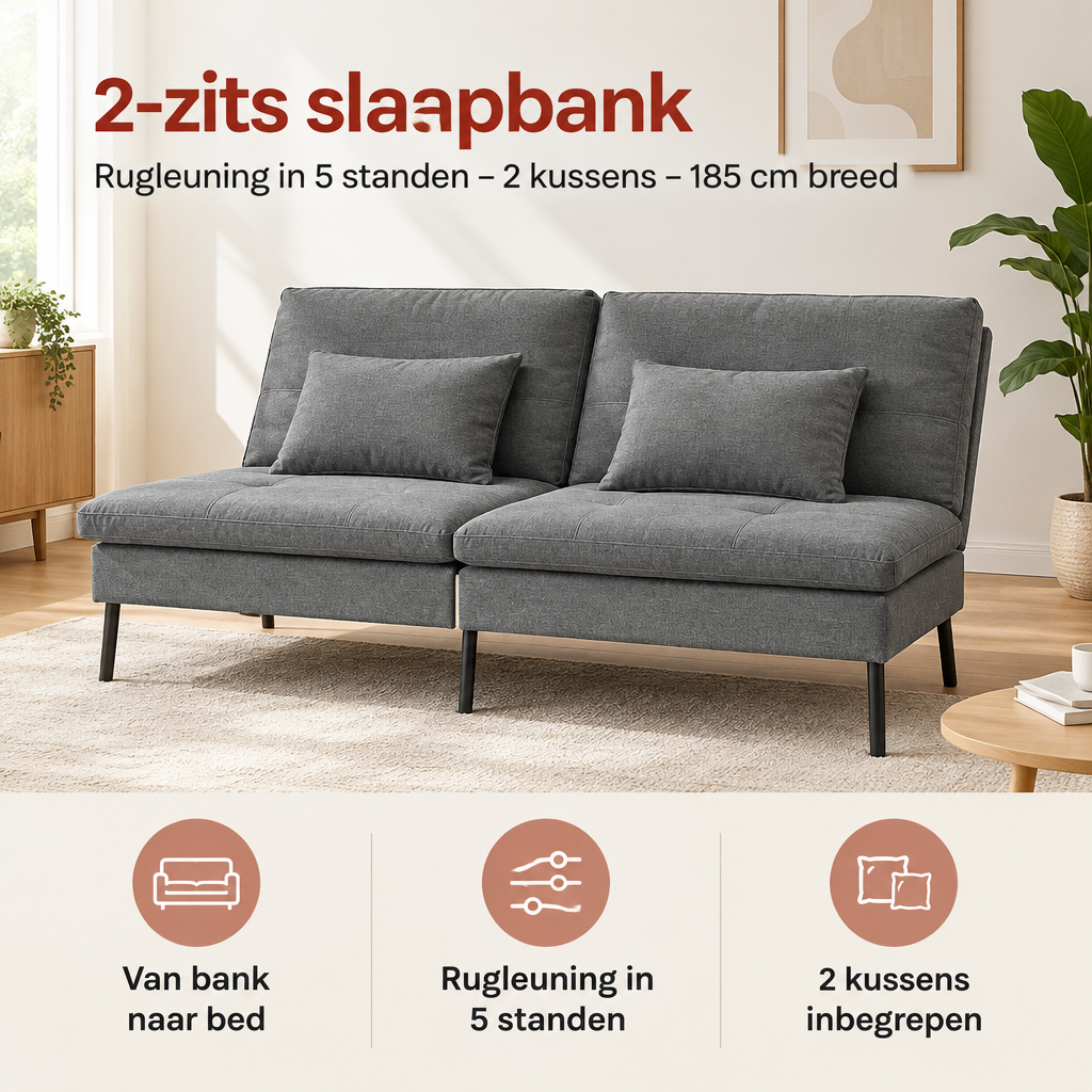 Praktische toepassing en keuzehulp voor 2-zits slaapbank
