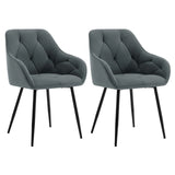 Eetkamerstoelen met armleuningen – Set van 2 – Metalen poten – Zithoogte 50,5 cm