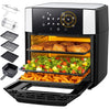 LLIVEKIT 15L Air Fryer with Visual Window 10 Functions 7 Accessories LED Touch Screen and Convection Rotation Function Oil-Free Fryer for Family