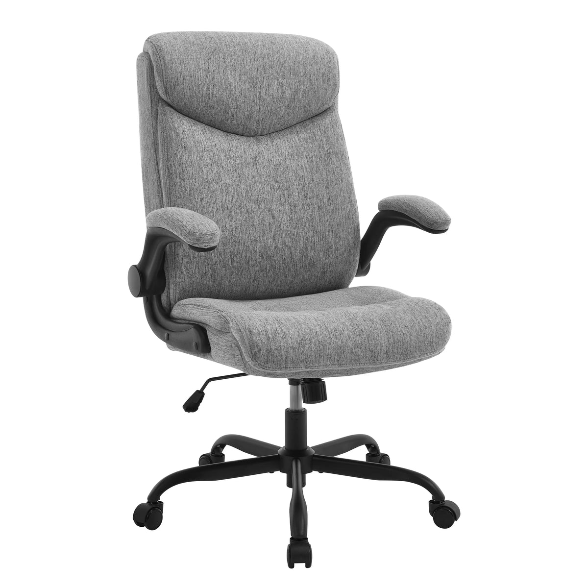 Swivel Work Chair Desk Chair Linen Cotton Chair with Folding Backrest and Armrests Rocking Function Ergonomic for Office Home
