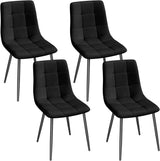 Eetkamerstoelen set van 4 – Fluwelen bekleding – Metalen poten
