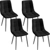 Eetkamerstoelen set van 4 – Fluwelen bekleding – Metalen poten