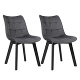 EUGAD 2PCS/SET Soft Velvet Dining Chairs with Backrest and Wooden Legs Upholstered Kitchen Chairs for Restaurant Living Room Bedroom Home
