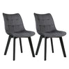 EUGAD 2PCS/SET Soft Velvet Dining Chairs with Backrest and Wooden Legs Upholstered Kitchen Chairs for Restaurant Living Room Bedroom Home