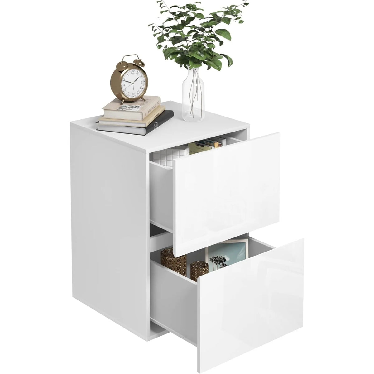EUGAD Bedside Table Side Table with Large Storage Space Chest of Drawers Wooden Table for Bedroom Living Room