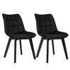 EUGAD 2PCS/SET Soft Velvet Dining Chairs with Backrest and Wooden Legs Upholstered Kitchen Chairs for Restaurant Living Room Bedroom Home