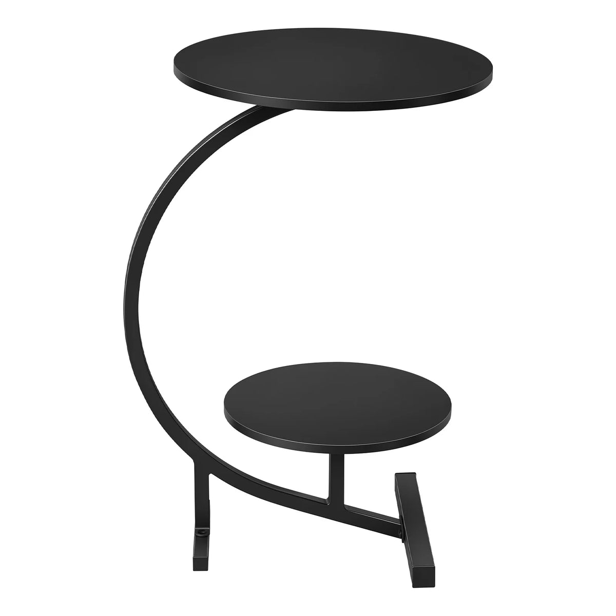 Ronde bijzettafel met 2 bladen – C-vormig frame – 66 cm hoog